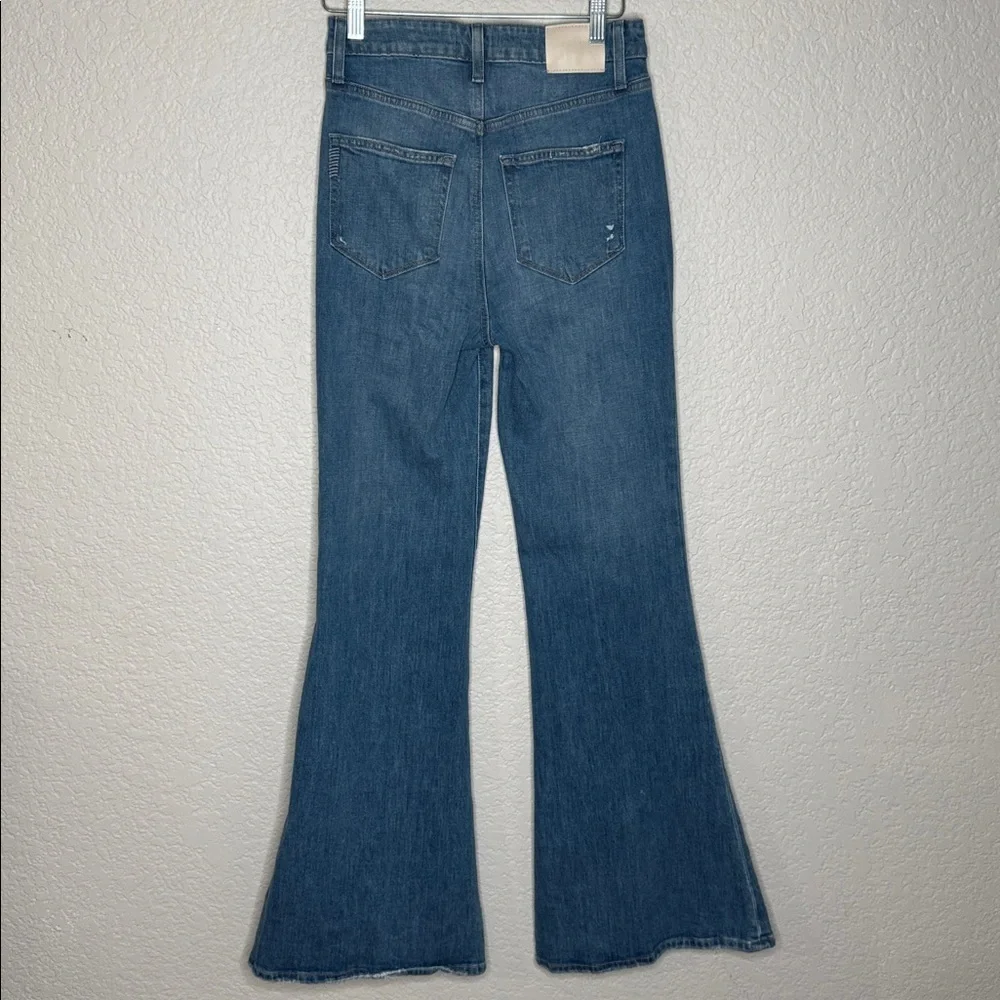 PAIGE Charlie Gabriella Distressed Flare Jeans Sz 26 Medium Wash Y2K Western - Picture 6 of 9